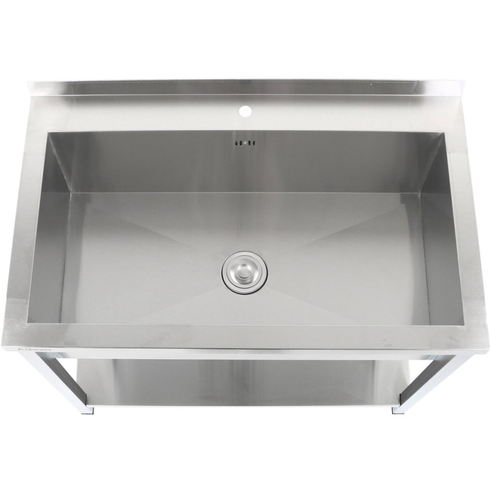 Commercial Pot Wash Sink Stainless steel 1 bowl Splashback Bottom shelf 1200x600x900mm Square legs | Stalwart DA-PSA12060U