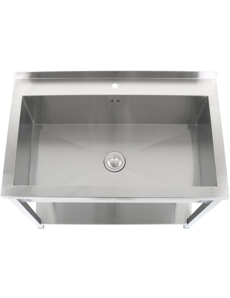 Commercial Pot Wash Sink Stainless steel 1 bowl Splashback Bottom shelf 1200x600x900mm Square legs | Stalwart DA-PSA12060U