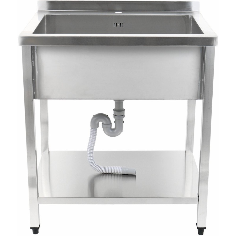 Commercial Pot Wash Sink Stainless steel 1 bowl Splashback Bottom shelf 1000x700x900mm Square legs | Stalwart DA-PSA10070U