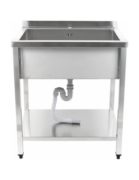 Commercial Pot Wash Sink Stainless steel 1 bowl Splashback Bottom shelf 1000x700x900mm Square legs | Stalwart DA-PSA10070U