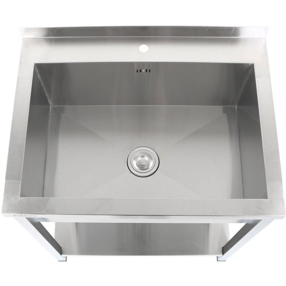 Commercial Pot Wash Sink Stainless steel 1 bowl Splashback Bottom shelf 1000x700x900mm Square legs | Stalwart DA-PSA10070U
