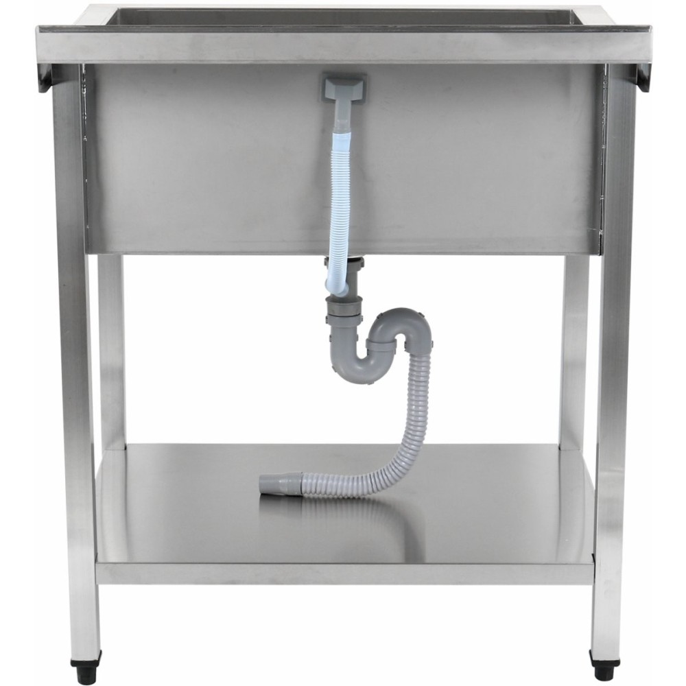 Commercial Pot Wash Sink Stainless steel 1 bowl Splashback Bottom shelf 1000x700x900mm Square legs | Stalwart DA-PSA10070U