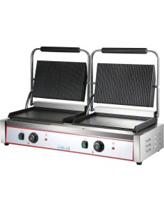 Heavy Duty Twin XL Panini Contact grill Ribbed/Smooth 4.4kW Dual Zone | Stalwart DA-HEG813EA 2