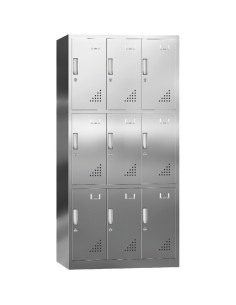 Commercial Stainless Steel 9 Door Locker 900x500x1800mm | Stalwart DA-MYSLC09