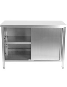 Commercial Worktop Floor Cupboard Sliding doors Stainless steel Width 1400mm Depth 700mm | DA-VTC147SL 2