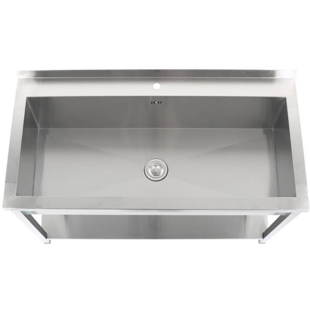 Commercial Pot Wash Sink Stainless steel 1 bowl Splashback Bottom shelf 2000x600x900mm Square legs | Stalwart DA-PSA20060U