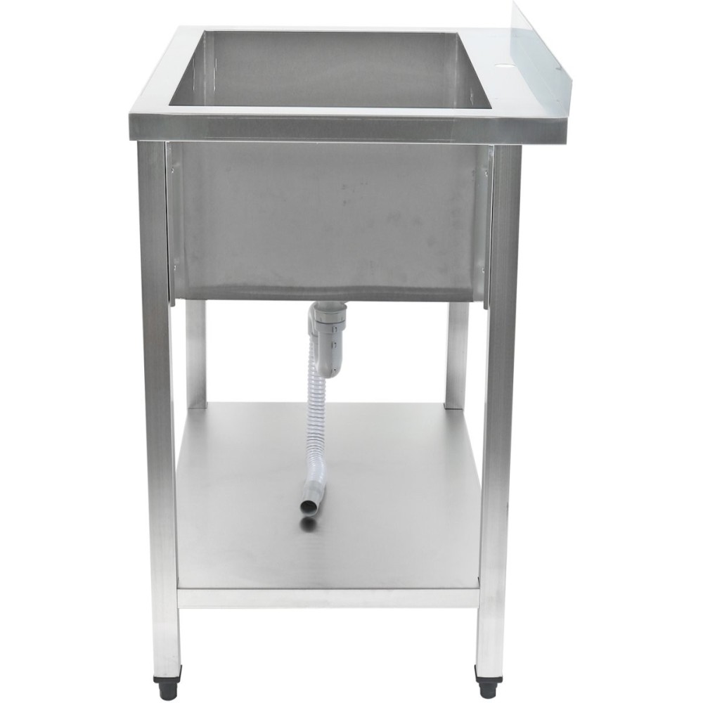 Commercial Pot Wash Sink Stainless steel 1 bowl Splashback Bottom shelf 2000x600x900mm Square legs | Stalwart DA-PSA20060U