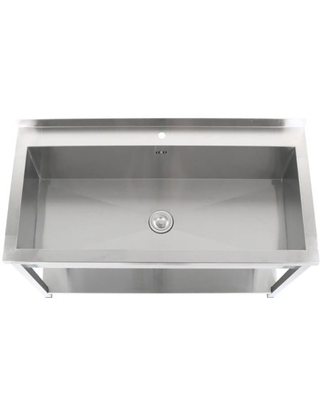 Commercial Pot Wash Sink Stainless steel 1 bowl Splashback Bottom shelf 1400x700x900mm Square legs | Stalwart DA-PSA14070U