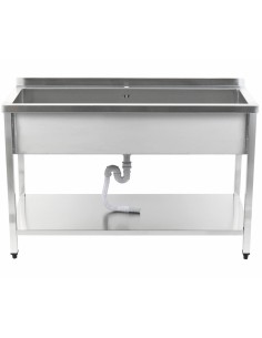 Commercial Pot Wash Sink Stainless steel 1 bowl Splashback Bottom shelf 1600x700x900mm Square legs | Stalwart DA-PSA16070U