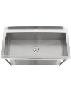 Commercial Pot Wash Sink Stainless steel 1 bowl Splashback Bottom shelf 1600x700x900mm Square legs | Stalwart DA-PSA16070U 2