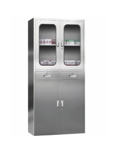 Commercial Stainless Steel Cabinet 4 Doors 2 Drawers 900x400x1800mm | Stalwart DA-MYSLC03