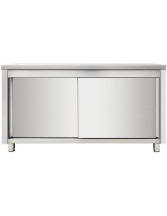 Commercial Worktop Floor Cupboard Sliding doors Stainless steel Width 1000mm Depth 600mm | DA-VTC106SL