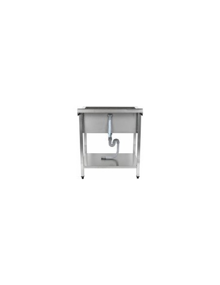 Commercial Pot Wash Sink Stainless steel 1 bowl Splashback Bottom shelf 1200x700x900mm Square legs