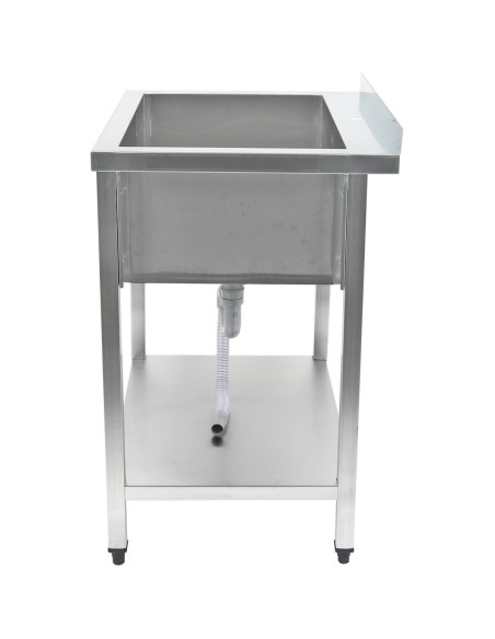 Commercial Pot Wash Sink Stainless steel 1 bowl Splashback Bottom shelf 2000x700x900mm Square legs | Stalwart DA-PSA20070U