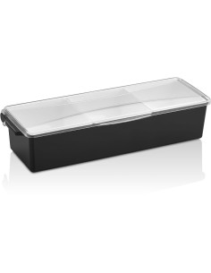 Garnish Tray / Condiment Dispenser with Lid 3 compartments | Stalwart DA- CHA004