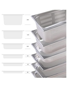 Stainless steel Gastronorm Pan Perforated GN1/3 Depth 200mm | Stalwart DA- 8138P 2