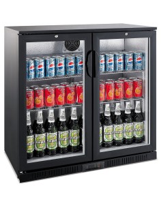 Back bar cooler 2 hinged doors 200 litres Black | Stalwart DA-GN220H