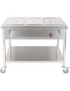 Mobile Food Warming Table 3xGN1/1 | Stalwart DA-PFT12070
