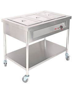 Mobile Food Warming Table 3xGN1/1 | Stalwart DA-PFT12070 2