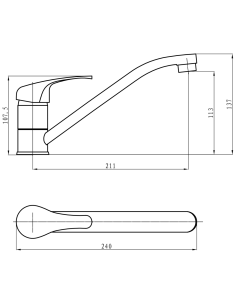 Kitchen Sink Mixer Tap Single lever Chrome | DA-50128000 2