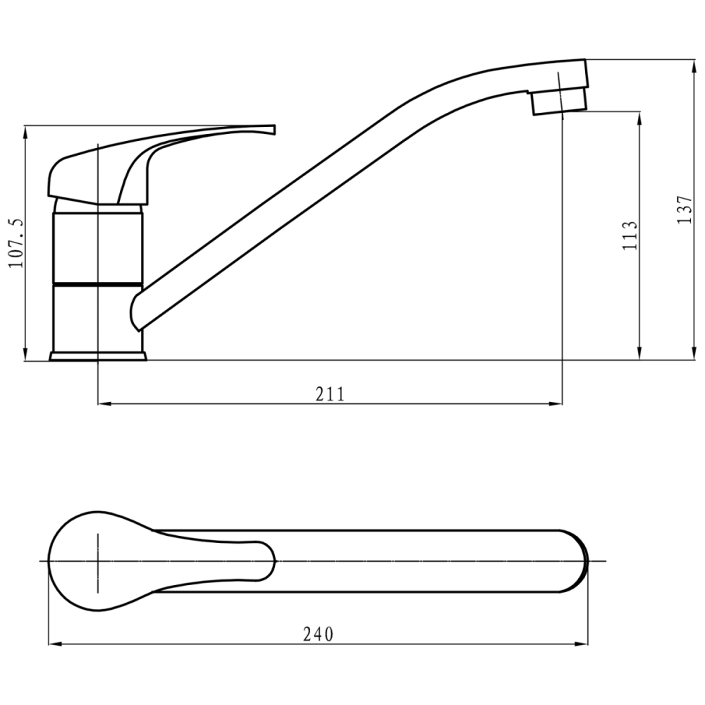 Kitchen Sink Mixer Tap Single lever Chrome | DA-50128000