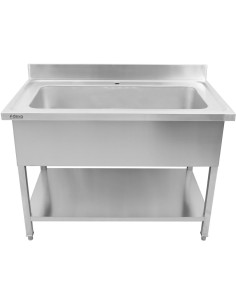 Commercial Pot Wash Sink Stainless steel 1 bowl Splashback 1500mm Depth 700mm Square legs | Stalwart DA-PSD15070 2