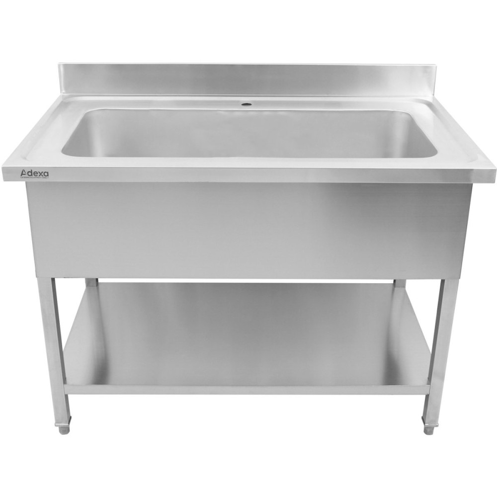 Commercial Pot Wash Sink Stainless steel 1 bowl Splashback 1500mm Depth 700mm Square legs | Stalwart DA-PSD15070