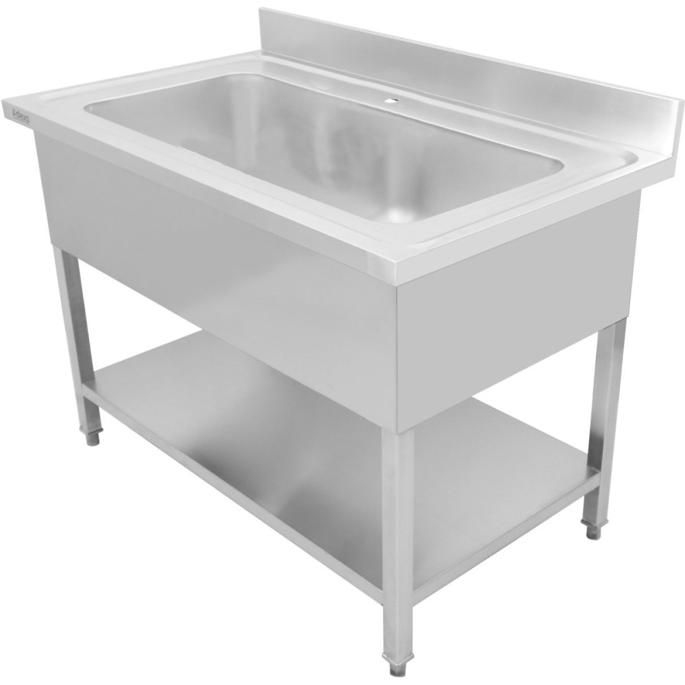Commercial Pot Wash Sink Stainless steel 1 bowl Splashback 1500mm Depth 700mm Square legs | Stalwart DA-PSD15070