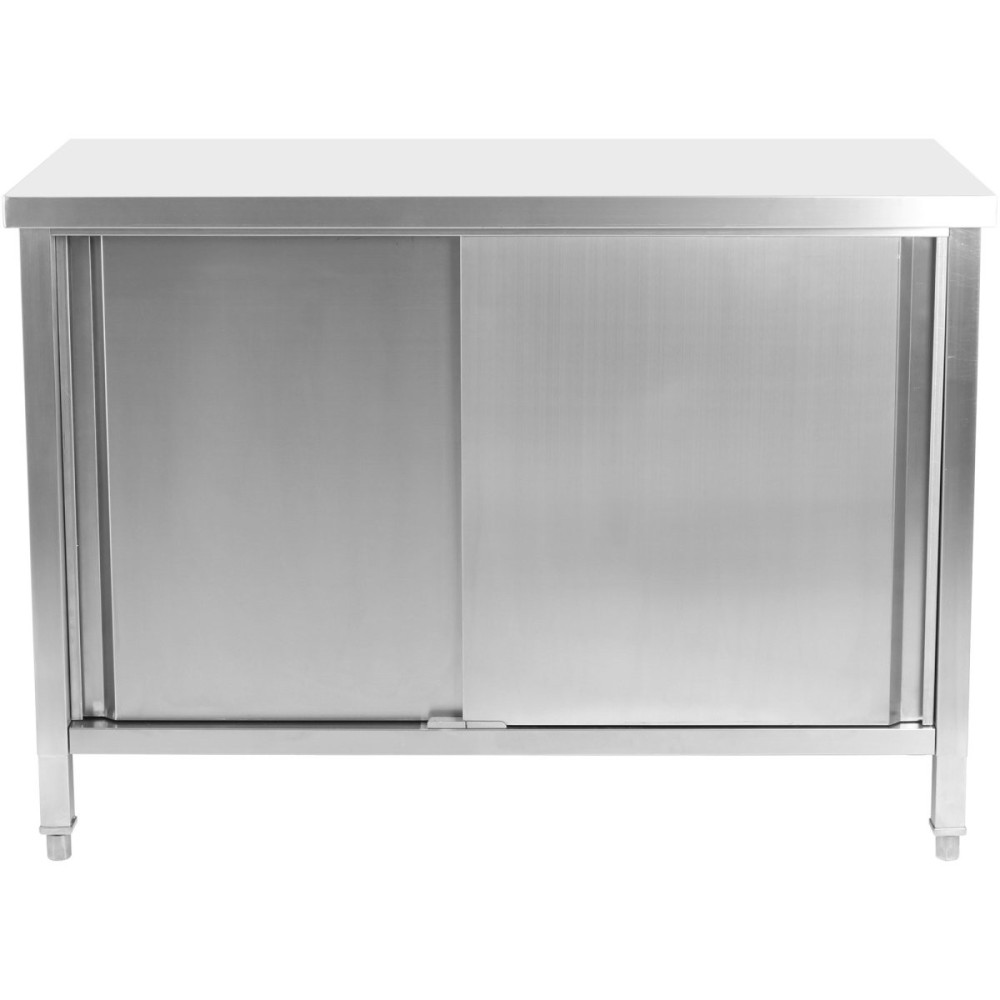 Commercial Worktop Floor Cupboard 2 sliding doors Stainless steel 1400x600x850mm | Stalwart DA-SCP14060