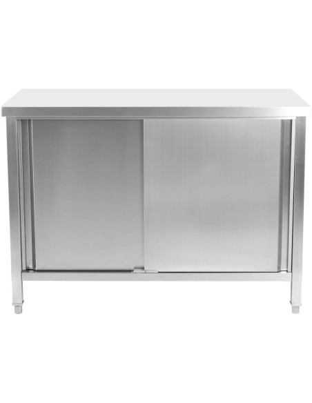 Commercial Worktop Floor Cupboard 2 sliding doors Stainless steel 1400x600x850mm | Stalwart DA-SCP14060