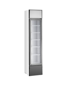 Commercial Glass Door Bottle cooler Upright 160 litres hinged Black and White | Stalwart SSP160FEA