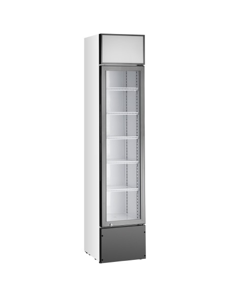 Commercial Glass Door Bottle cooler Upright 160 litres hinged Black and White | Stalwart SSP160FEA