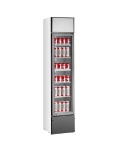 Commercial Glass Door Bottle cooler Upright 160 litres hinged Black and White | Stalwart SSP160FEA 2