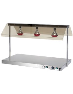 Buffet food warmer with gantry Stainless steel 3 infrared lamps Sneeze guards 3xGN1/1 | DA-WM3F