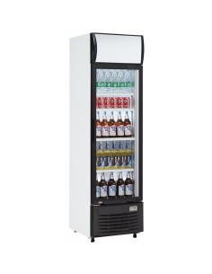 Commercial Bottle cooler Upright 282 litres Static cooling Hinged glass door Black/White | DA-LG282B