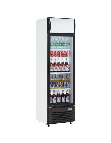 Commercial Bottle cooler Upright 282 litres Static cooling Hinged glass door Black/White | DA-LG282B