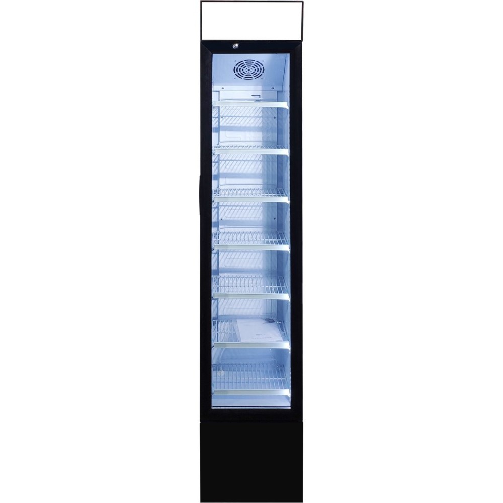 Commercial Bottle cooler Upright 105 litres Hinged glass door LED Canopy Black | Stalwart DA-SC105B