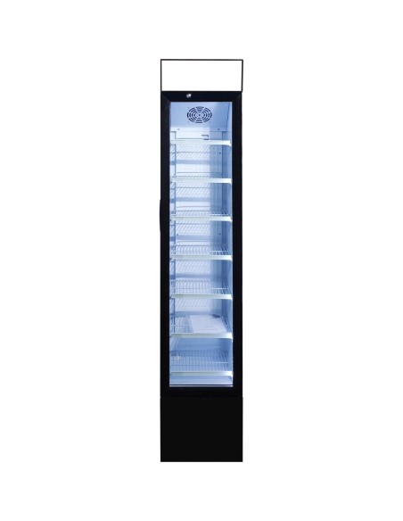 Commercial Bottle cooler Upright 105 litres Hinged glass door LED Canopy Black | Stalwart DA-SC105B