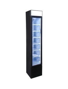 Commercial Bottle cooler Upright 105 litres Hinged glass door LED Canopy Black | Stalwart DA-SC105B 2