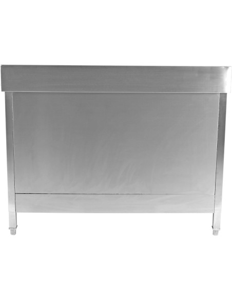 Commercial Worktop Floor Cupboard 2 sliding doors Stainless steel 1800x700x850mm Upstand | Stalwart DA-SCP18070B
