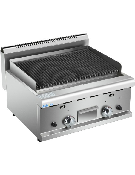 Commercial Gas Lava rock Grill 2 zones Countertop | Stalwart DA-HGL607