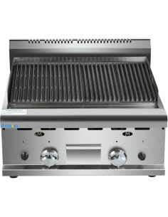 Commercial Gas Lava rock Grill 2 zones Countertop | Stalwart DA-HGL607 2