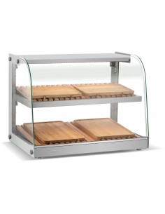 Neutral Display Case Curved 2 Tier 685x455x516mm Stainless steel frame | Stalwart DA-ZW100RSS