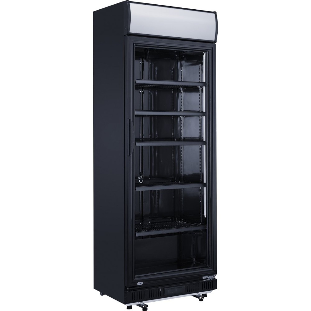Commercial Drink cooler Upright 302 litres Dynamic cooling Hinged glass door Black | Stalwart DA-LG302DFBLACK