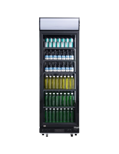 Commercial Drink cooler Upright 302 litres Dynamic cooling Hinged glass door Black | Stalwart DA-LG302DFBLACK