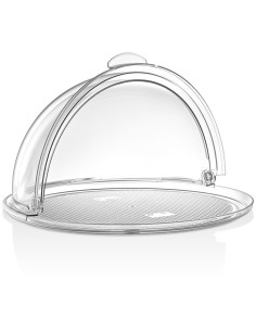 Polycarbonate Roll-up Dome Cover for Round Tray Ø390mm Clear | Stalwart DA-GFM13