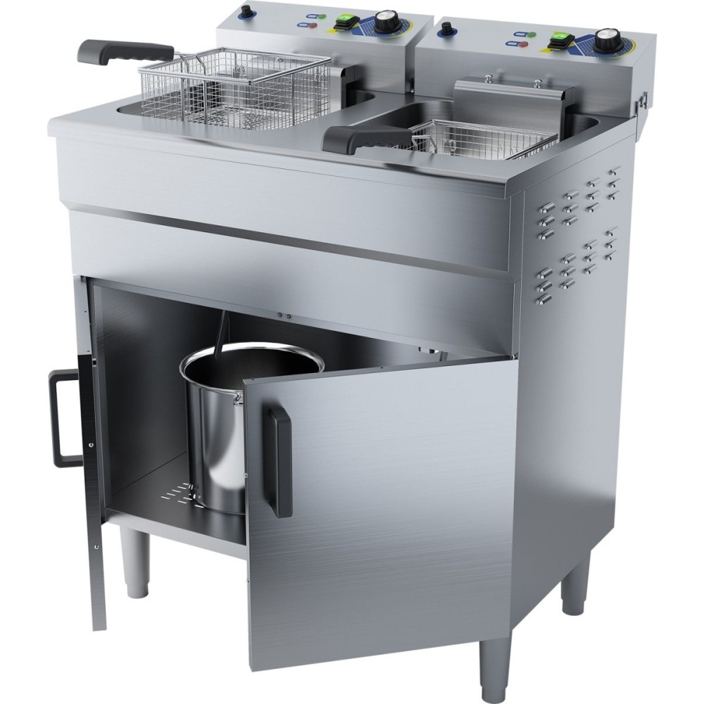 Commercial Fryer Double Electric 2x16 litre 6kW Free standing | DA-EF162VC