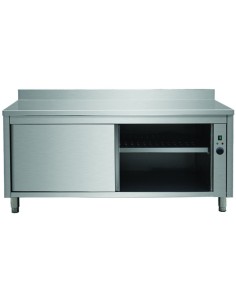 Professional Heated Cupboard Stainless steel Sliding doors Rear upstand Width 1000mm Depth 700mm | DA-THWSR107A