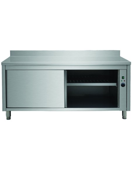 Professional Heated Cupboard Stainless steel Sliding doors Rear upstand Width 1000mm Depth 700mm | DA-THWSR107A