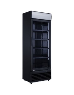 Commercial Drink cooler Upright 382 litres Static cooling Hinged glass door Black Canopy light | Stalwart DA-LG382BBLACK 2